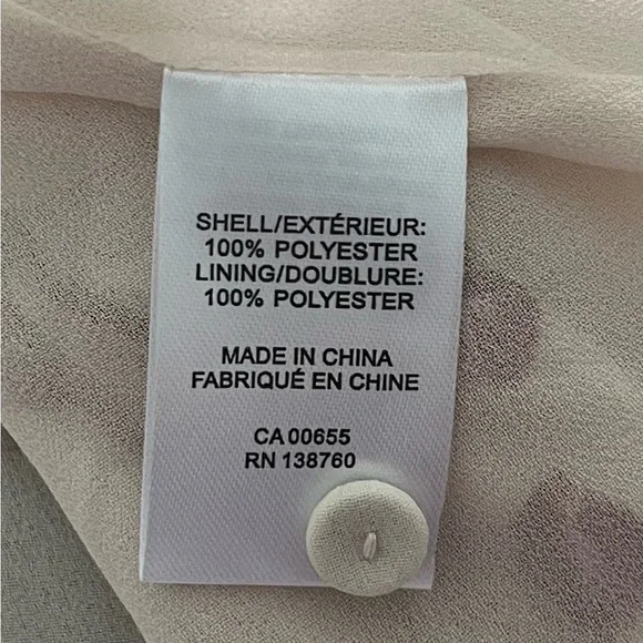 RW&CO Cowl Neck Blouse Cream Red Lips Sheer Small - Picture 13 of 13